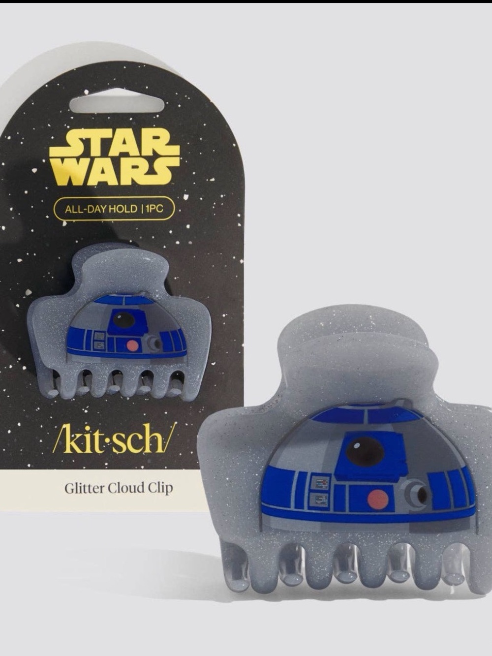 Kitsch Star Wars R2-D2 Glitter Cloud Hair Clip in Blue and Silver